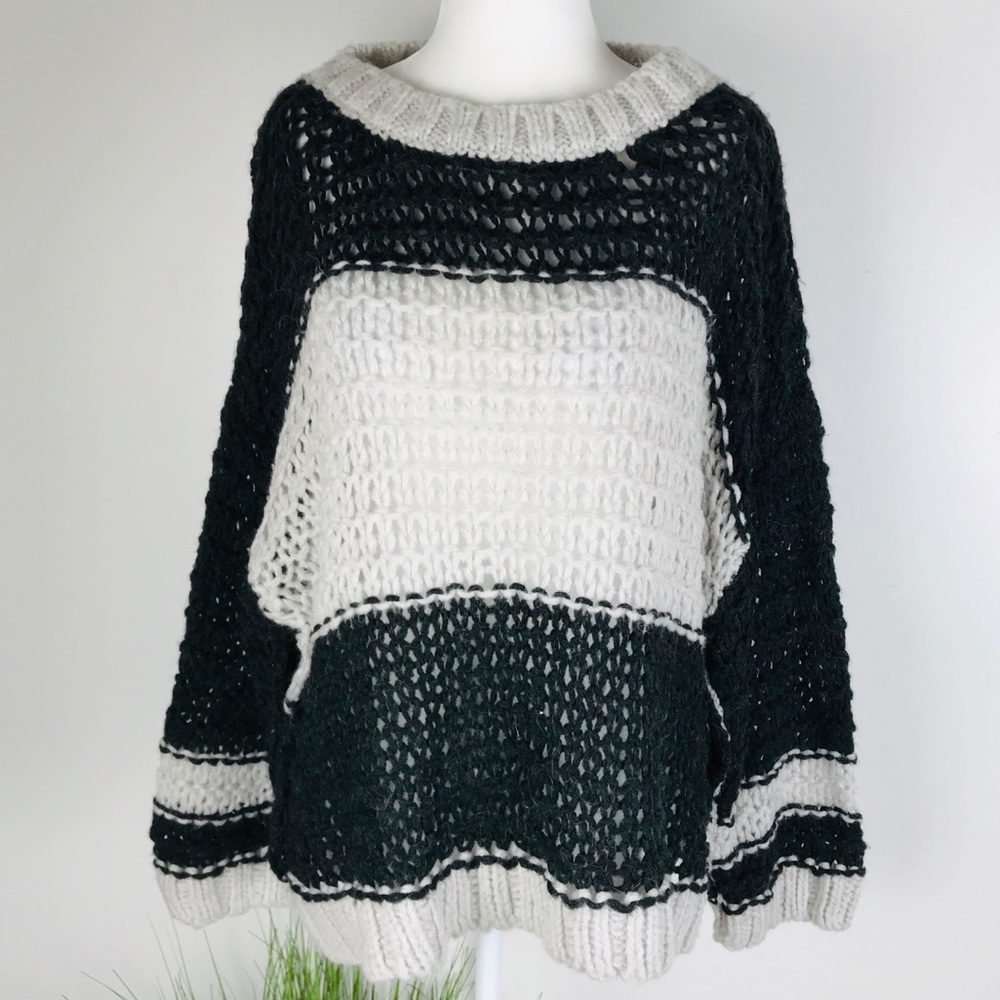 Free People Oversized Loose Chunky Knit Sweater Sm - Picture 1 of 8